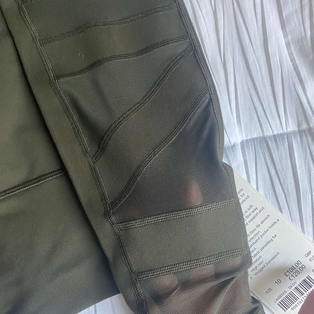 Forest Green Lululemon Wunder Under HR Tight Tech Mesh NWOT - Picture 6 of 6